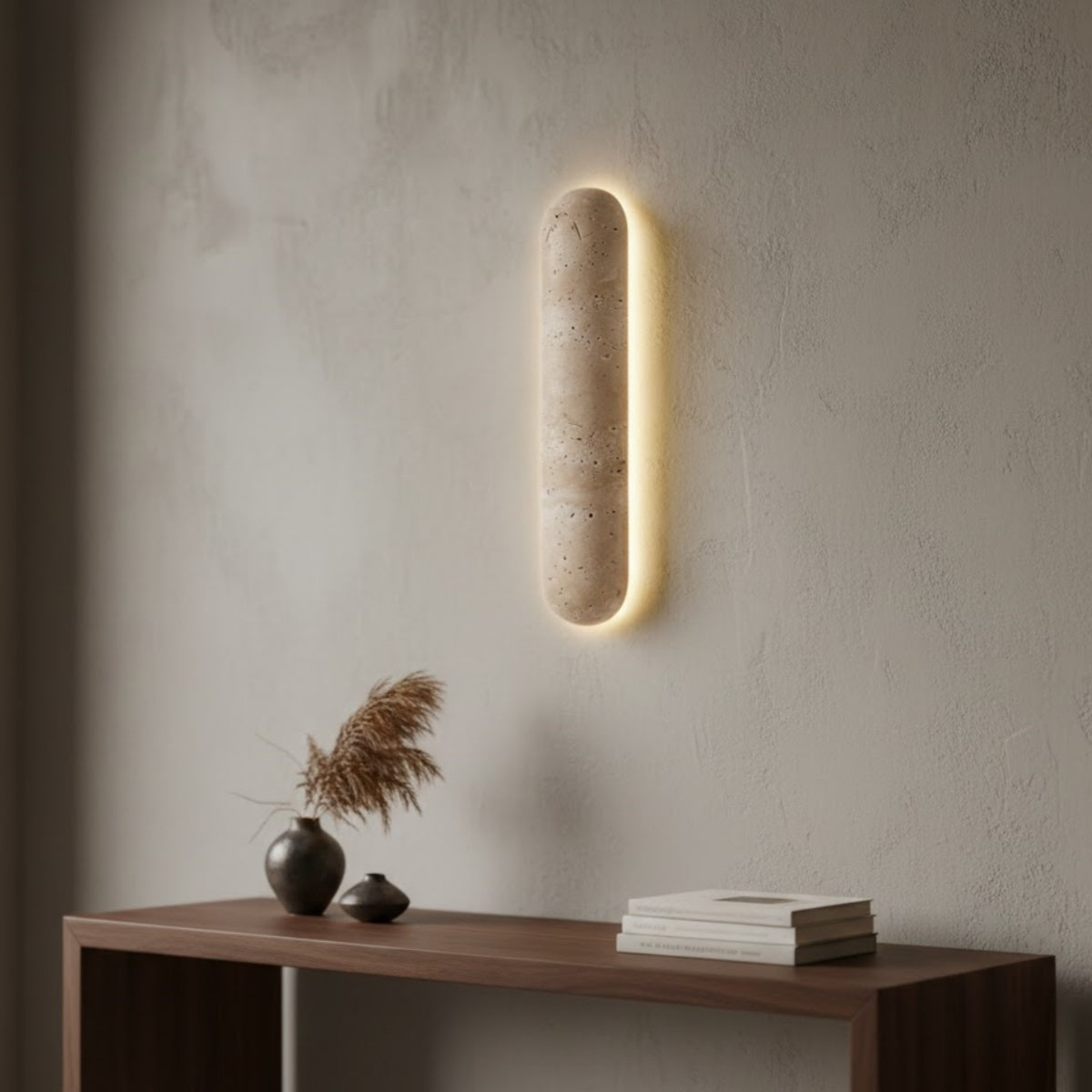 Minimalist Travertine Pillar Wall Lamp